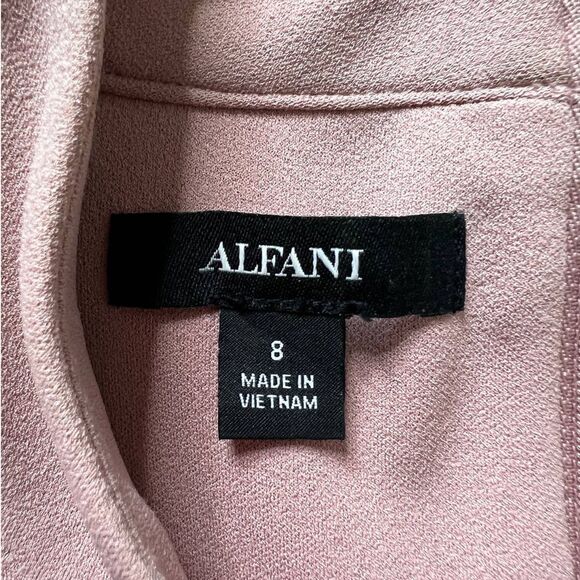 Alfani Color Blocked Blush/Purple/Pink Mock Neck Pleated Sleeveless Dress- 8 - Picture 5 of 13